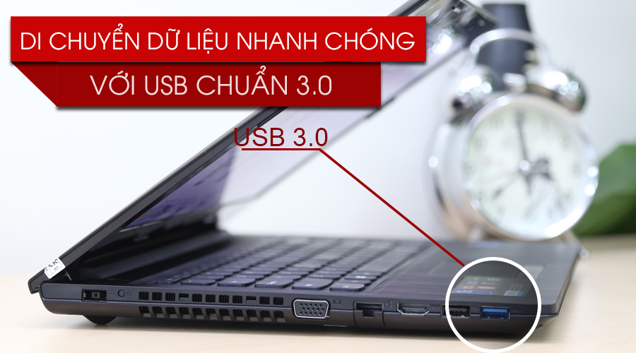 <p>Di chuyển dữ liệu giữa m&aacute;y t&iacute;nh&nbsp;v&agrave; c&aacute;c thiết bị kh&aacute;c một c&aacute;ch nhanh ch&oacute;ng với USB chuẩn 3.0 SuperSpeed. USB 3.0 cho tốc độ sao ch&eacute;p nhanh gấp 10 lần USB 2.0</p>