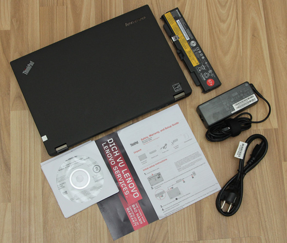 Bộ sản phẩm gồm: Hộp, Pin, Dây nguồn, Sách hướng dẫn, Đĩa recovery, Adapter sạc