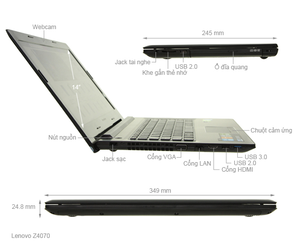 Lenovo Z4070 i3 4030U/4G/500G/VGA2G/Win8.1