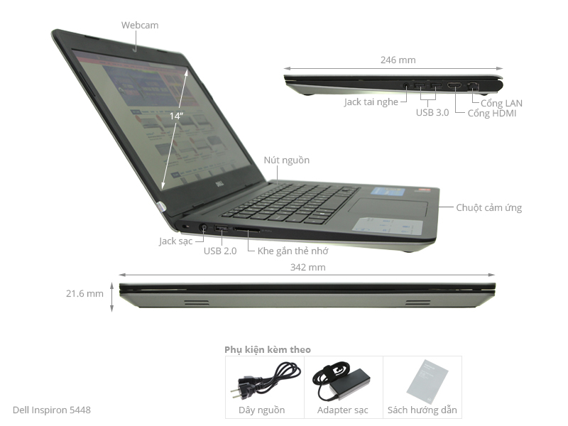 Dell Inspiron 5448 i7 5500U/8GB/1TB/4GB M270/Win8.1