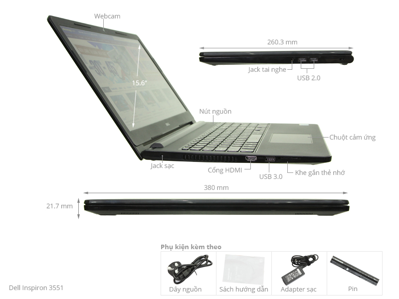 Dell Inspiron 3551 Pentium N3540/2GB/500GB/Win8.1