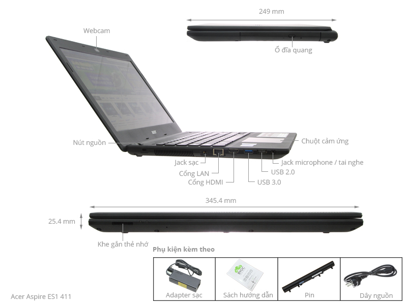Acer Aspire ES1 411 N3540/2G/500G/Win8