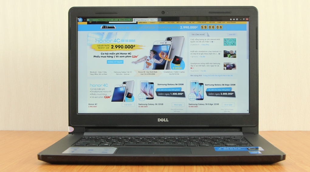 Laptop Dell Inspiron 3458 i3 4005U/4G/500G/Win8.1 Màu Đen