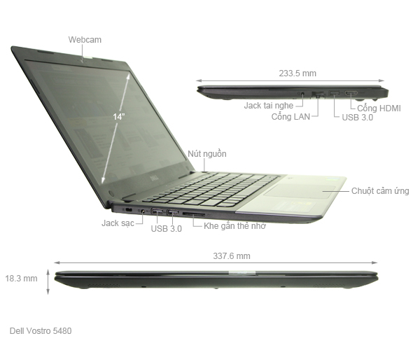 Dell Vostro 5480 i5 5200U/4GB/500GB/2GB 830M/Win8.1