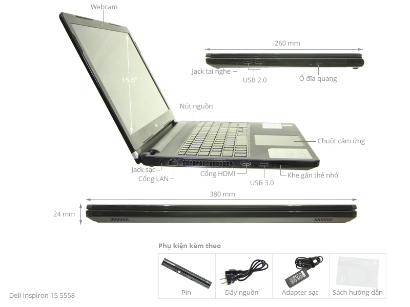 Dell Inspiron 15 5558 i5 5200U/4GB/1TB/Win8.1