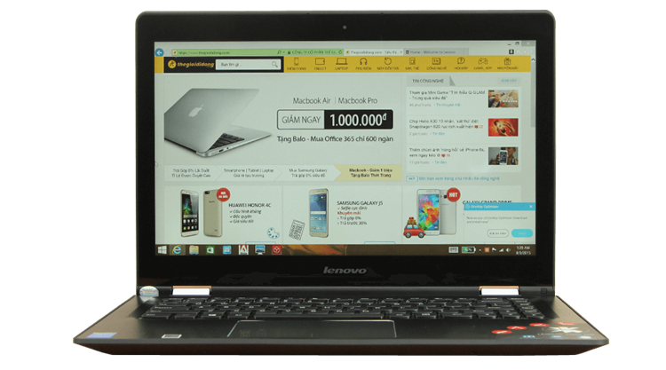 Laptop Lenovo Yoga 500 14IBD i3 5020U/4GB/500GB/Touch/Win10 Màu Đen