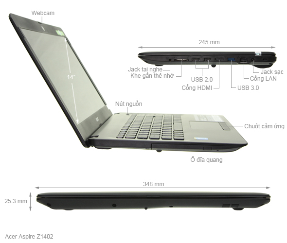 Acer Aspire Z1402 30BA i3 5005U/4GB/500GB/Win10