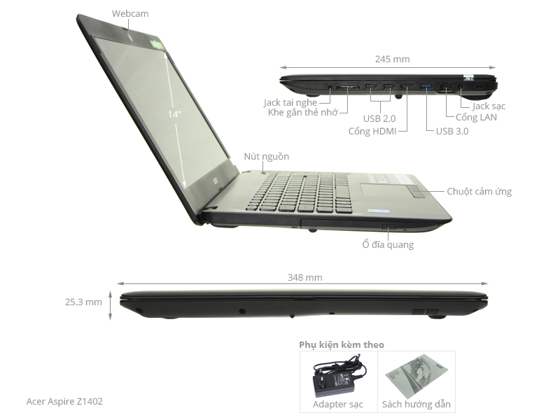 Acer Aspire Z1402 52KX i5 5200U/4GB/500GB/Win10