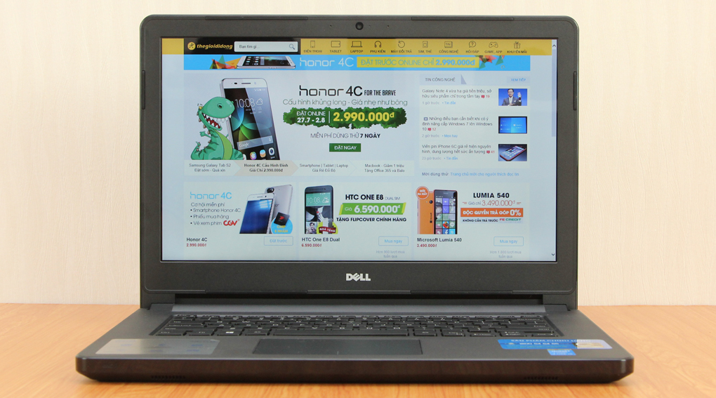 Laptop Dell Inspiron 5458 i5 5250U/4GB/1TB/Win10 Màu Đen