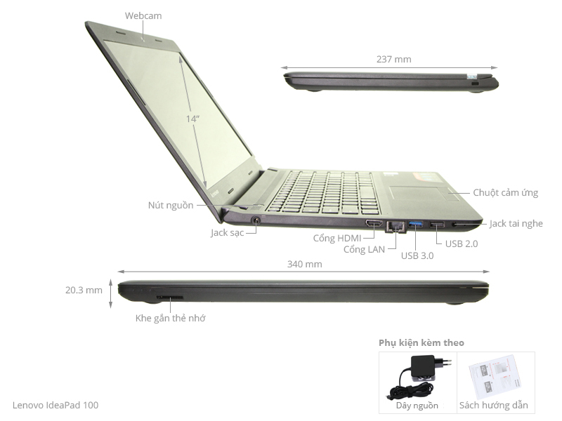 Lenovo IdeaPad 100 14IBY N2840/2GB/500GB/Win10