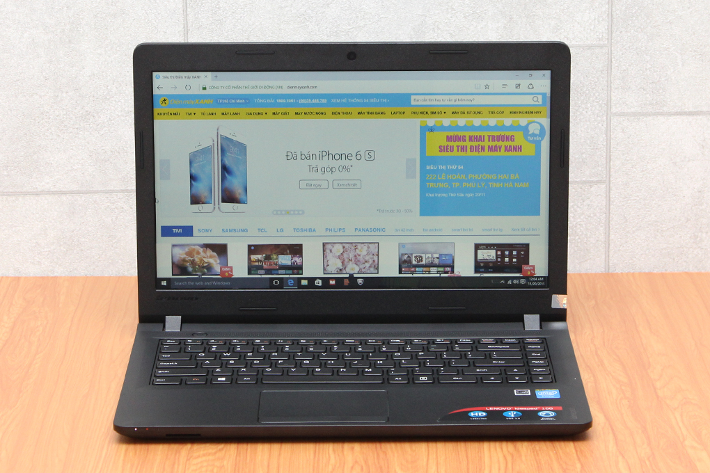 Laptop Lenovo IdeaPad 100 14IBY N2840/2GB/500GB/Win10 Màu Đen