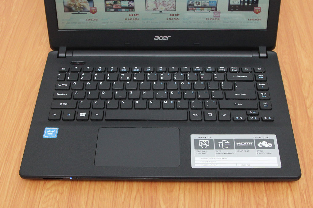 Laptop Acer ES1 431 N3050/4GB/500GB/Win10 Màu Đen