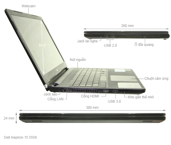 Dell Inspiron 5558 i5 5250U/4GB/1TB/Win10