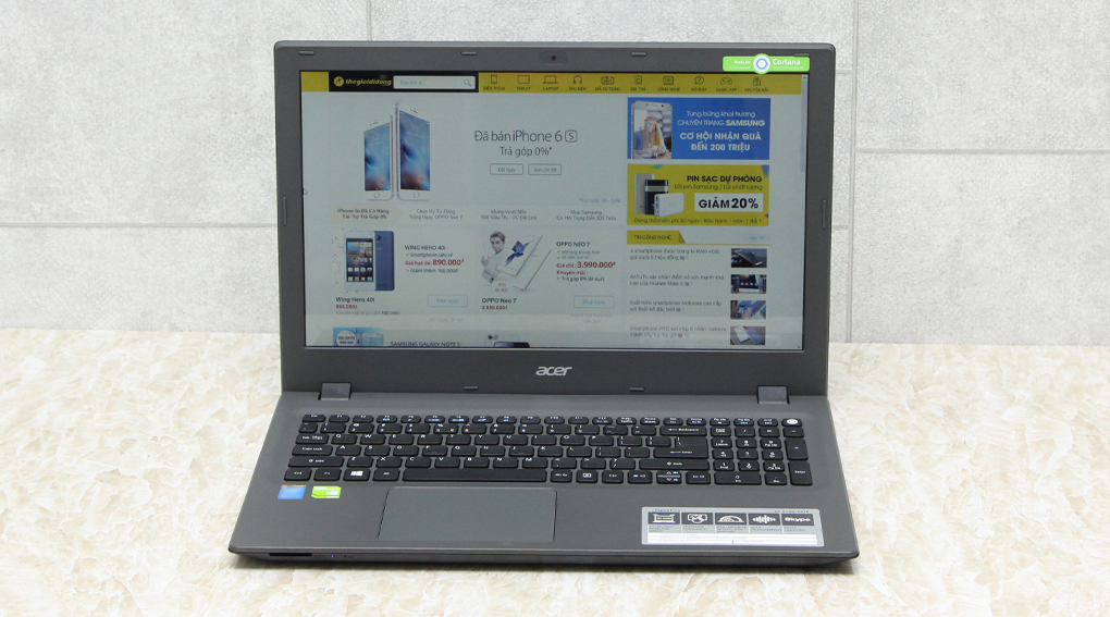 Laptop Acer E5 573G i7 4510U/4GB/500GB/VGA2GB/Win10 Màu Xám
