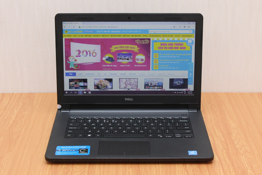 Laptop Dell Inspiron 3452 N3700/4GB/500GB/Win10 Màu Đen