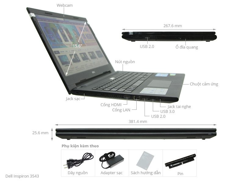 Dell Inspiron 3543 i5 5200U/4GB/500GB/VGA 2GB/Win10