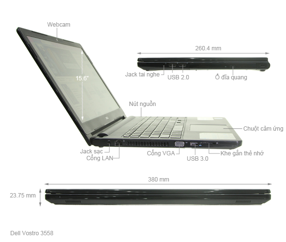 Dell Vostro 3558 i3 4005U/4GB/500GB/Win10