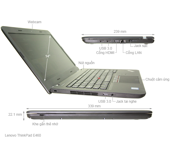 Lenovo ThinkPad E460 i5 6200U/4GB/500GB/Win10