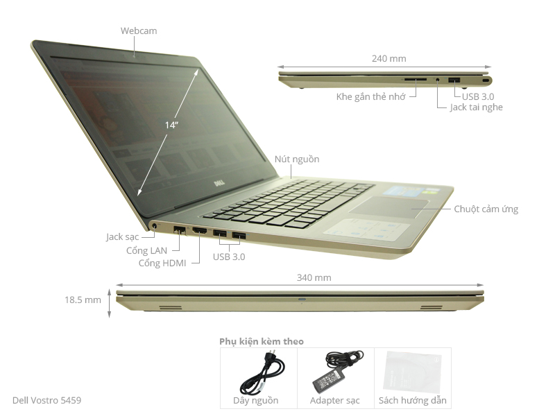 Dell Vostro 5459 i5 6200U/4GB/500GB/VGA 2GB/Win10