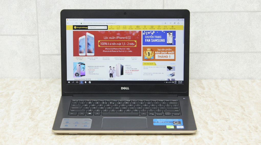 Laptop Dell Vostro 5459 i5 6200U/4GB/500GB/VGA 2GB/Win10 Màu Vàng đồng