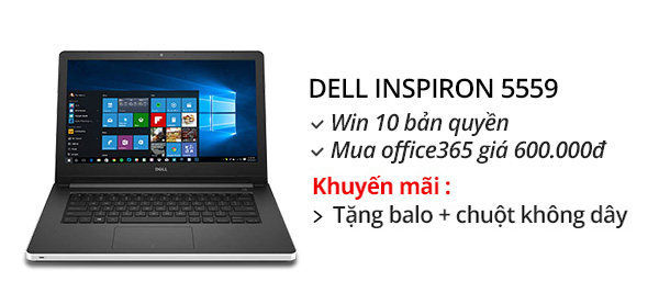 Laptop Dell Inspiron 5559 i5 6200U/4GB/500GB/Win10/Office365