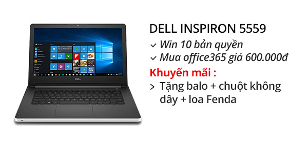 Laptop Dell Inspiron 5559 i5 6200U/4GB/500GB/Win10/Office365