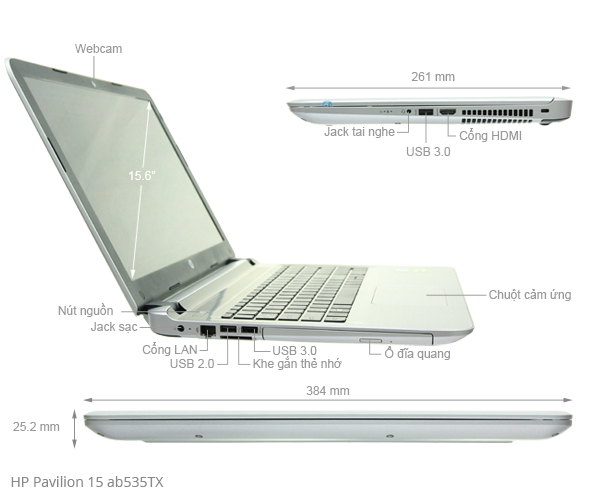 HP Pavilion 15 ab535TX i5 6200U/4GB/500GB/2GB 940M/Win10