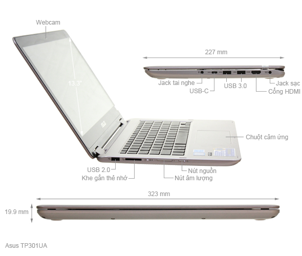 Asus TP301UA i5 6200U/4GB/500GB/Win10