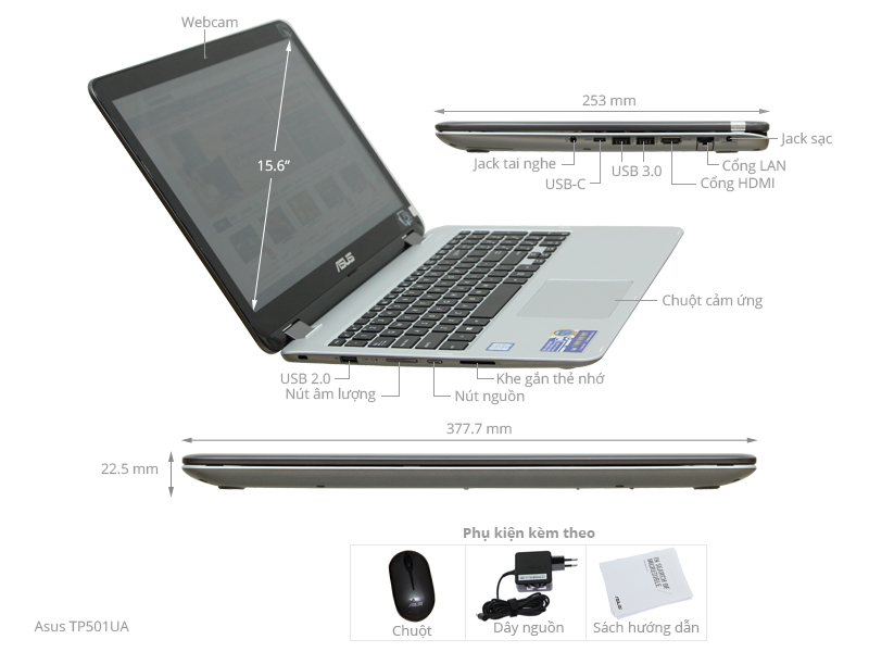 Asus TP501UA i5 6200U/4GB/500GB/Win10