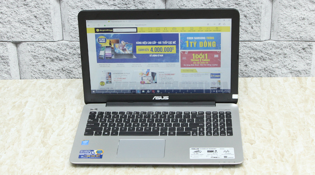 Laptop Asus K555LA i3 5005U/4GB/500GB/Win10 Màu Đen