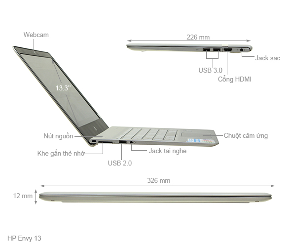 HP Envy 13 d049TU i5 6200U/4GB/256GB/Win10