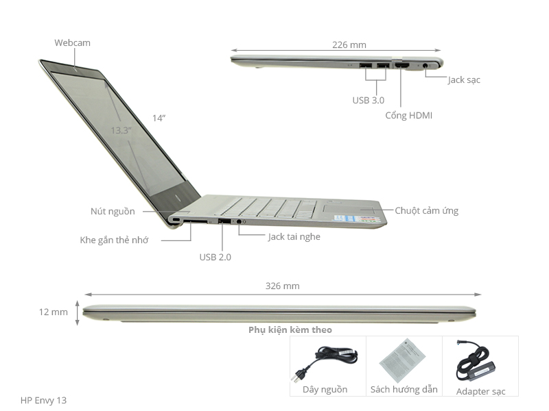 HP Envy 13 d049TU i5 6200U/4GB/256GB/Win10