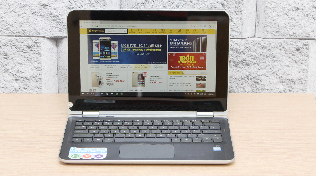 Laptop HP Pavilion x360 k118TU M3 6Y30/4GB/500GB/Win10 Màu Bạc