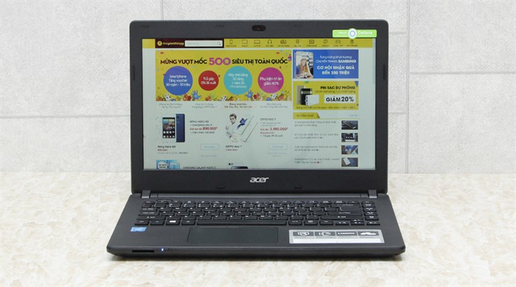 Laptop Acer ES1 431 N3710/4GB/500GB/Win10 Màu Đen