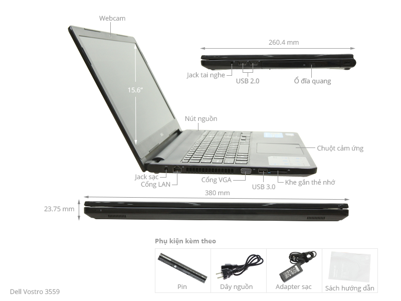 Dell Vostro 3559 i5 6200U/4GB/500GB/2GB M315/Win10