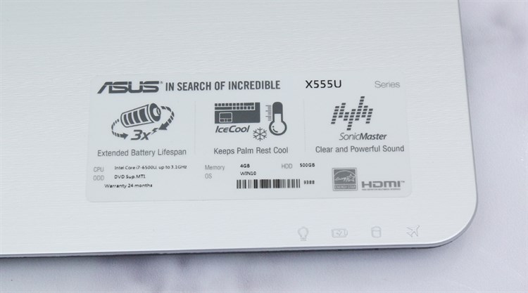 Laptop Asus X555UJ i7 6500U/4GB/500GB/2GB 920M/Win10 Màu Đen