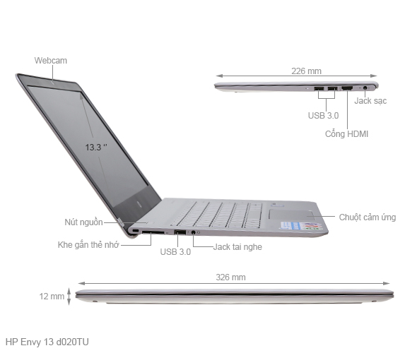 HP Envy 13 d020TU i5 6200U/4GB/128GB/Win10