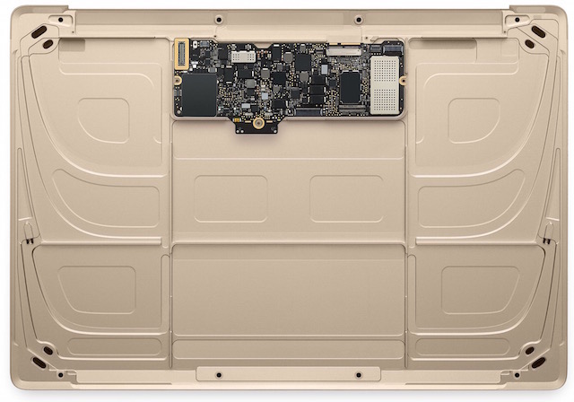 Apple Macbook 12 inch MLHE2 - Phần bo mạch chính rất nhỏ Apple Macbook 12 inch MLHE2 - Phần bo mạch chính rất nhỏ