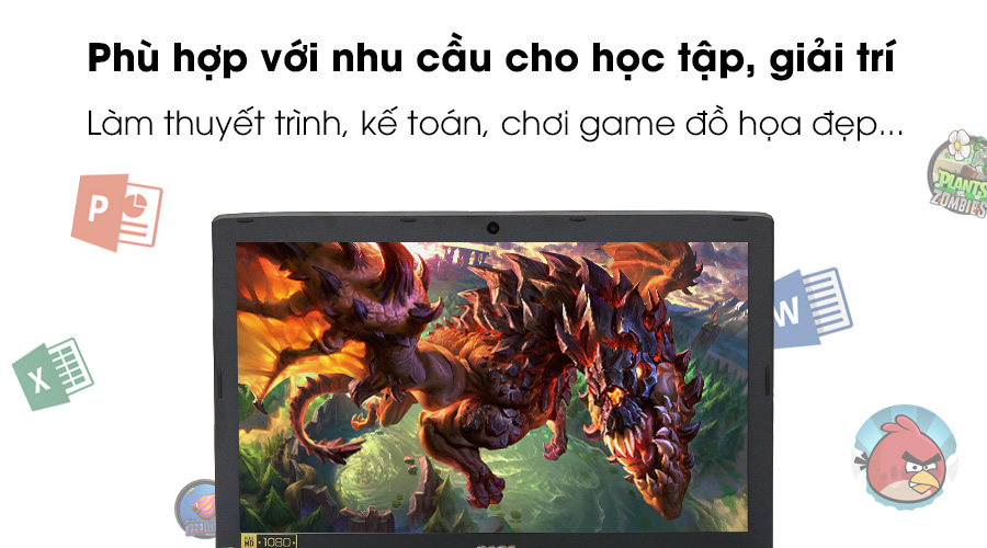 Laptop Acer Aspire E5 575G i3 6100U/4GB/500GB/2GB 940M/Win10/(NX.GDWSV.003)