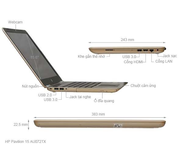 HP Pavilion 15 AU072TX i7 6500U/4GB/1TB/4GB 940MX/Win10