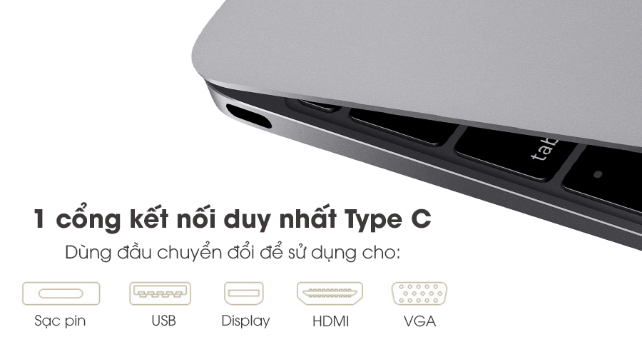 Laptop Apple Macbook 12" MLH72 Core M 1.1GHz/8GB/256GB (2016)