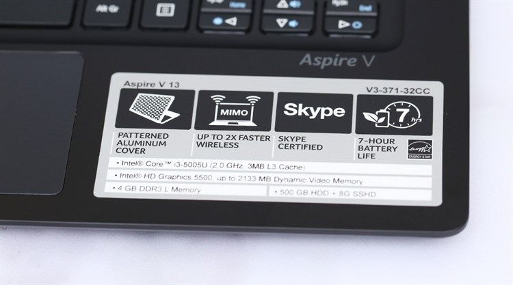 Laptop Acer V3 371 32CC i3 5005U/4GB/500GB/Win10/(NX.MPGSV.019) Màu Đen