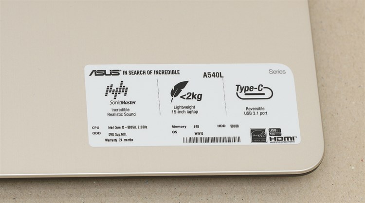 Laptop Asus A540LJ i3 5005U/4GB/500GB/2GB 920M/Win10 Màu Đen