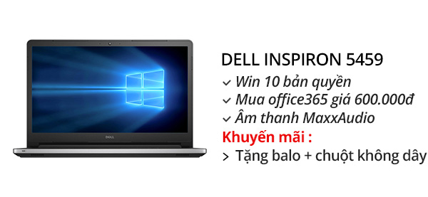 Laptop Dell Inspiron 5459 i3 6100U/4GB/1TB/Win10