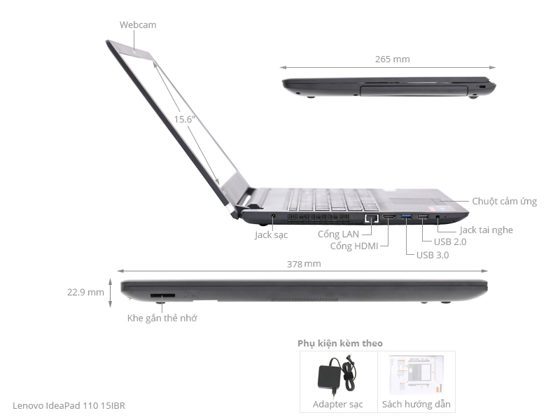 Lenovo IdeaPad 110 15IBR N3710/4GB/500GB/Win10/(80T700BKVN)