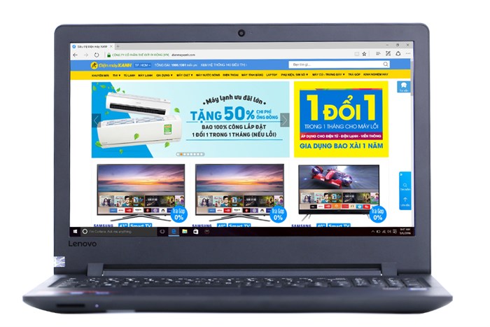 Laptop Lenovo IdeaPad 110 15IBR N3710/4GB/500GB/Win10/(80T700BKVN) Màu Đen