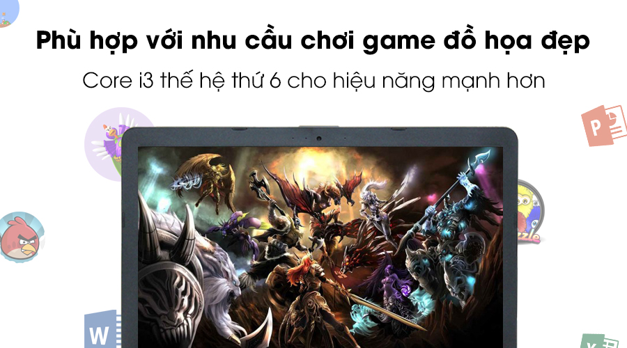 Laptop Asus A441UV i3 6100U/4GB/500GB/2GB GF920MX/Win10/(WX039T)