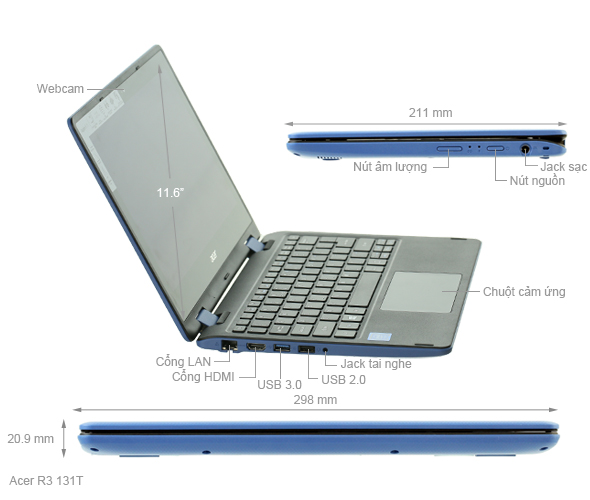 Acer R3 131T N3060/2GB/500GB/Win10