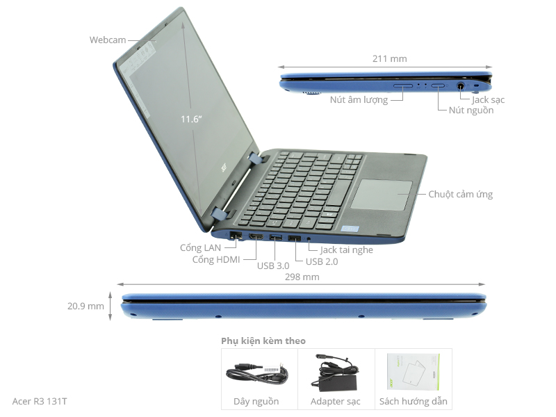 Acer R3 131T N3060/2GB/500GB/Win10