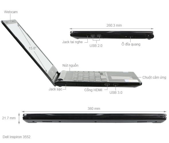 Dell Inspiron 3552 N3060/4GB/500GB/Win10
